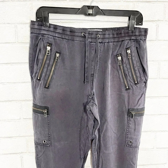 Pam & Gela Gray Cropped Pull On Cargo Pants Women's Size Small - Picture 2 of 7